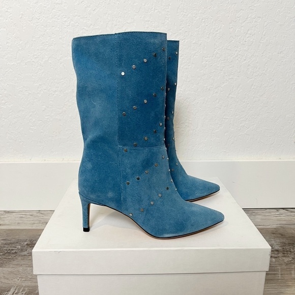 IRO PARIS Milow Studded Suede Slouch Boots - Picture 2 of 10